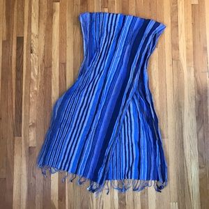 Blue Striped Scarf NWOT